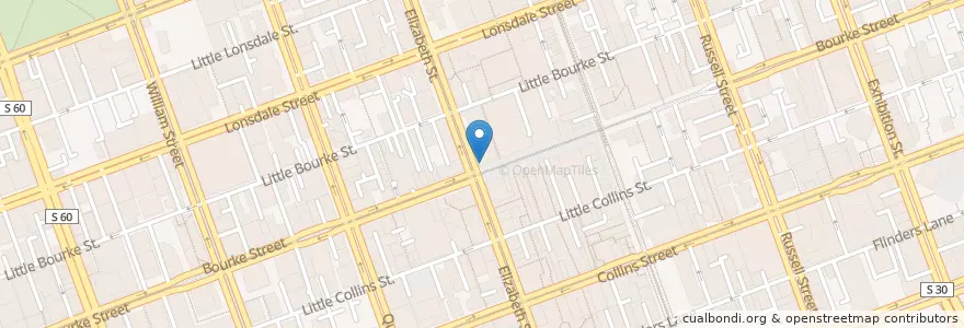 Mapa de ubicacion de GPO Clock Tower en 澳大利亚, 维多利亚州, City Of Melbourne.