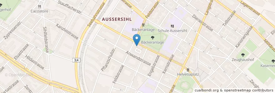 Mapa de ubicacion de Zebra Bar en Switzerland, Zurich, District Zurich, Zurich.