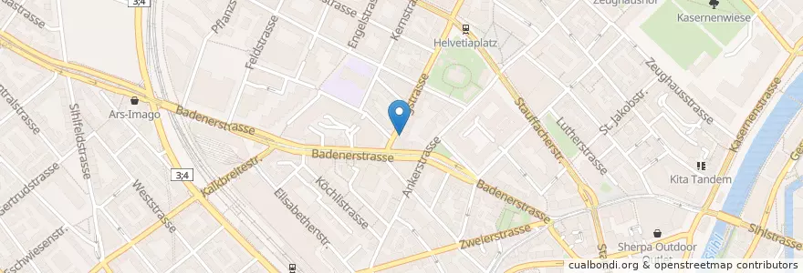 Mapa de ubicacion de Brooklyn Burgermeister en Svizzera, Zurigo, Distretto Di Zurigo, Zurigo.