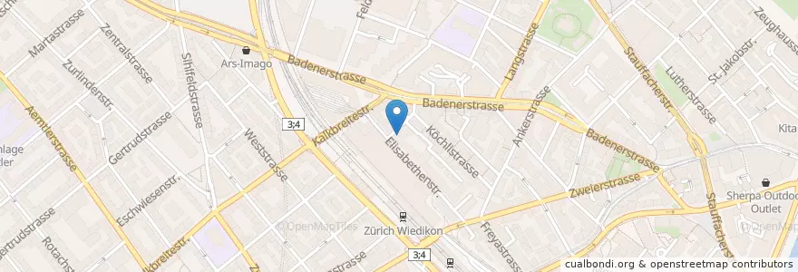Mapa de ubicacion de Depot Bar en Zwitserland, Zürich, Bezirk Zürich, Zürich.