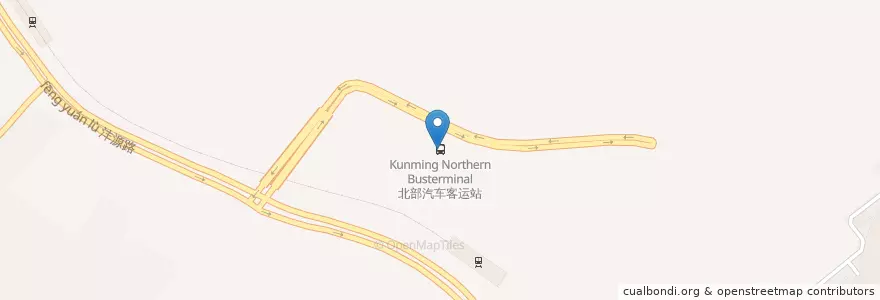 Mapa de ubicacion de 北部汽车客运站 en Cina, Yunnan, 昆明市, 盘龙区, 龙泉街道.