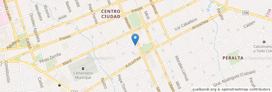 Mapa de ubicacion de Salon Benny Moré en Cuba, Holguín, Holguín.