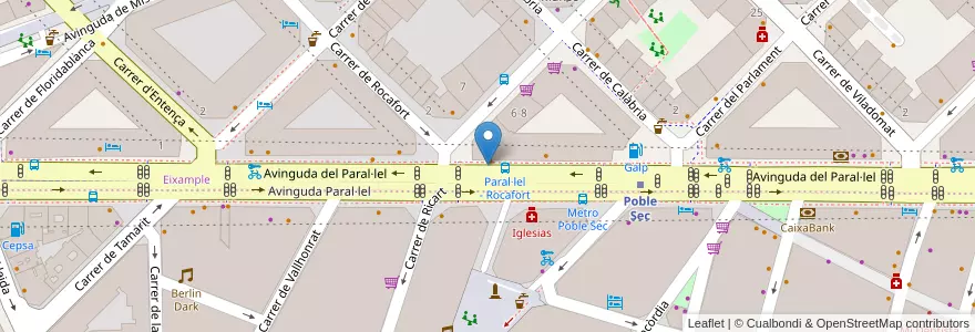 Mapa de ubicacion de 85 - Paral·lel 146 en 스페인, Catalunya, Barcelona, Barcelonès, 바르셀로나.
