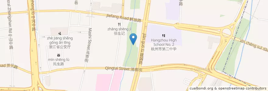 Mapa de ubicacion de 小营街道 en Китай, Чжэцзян, Ханчжоу, 上城区, 小营街道.