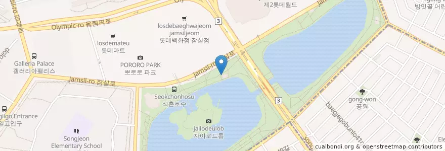 Mapa de ubicacion de 다이닝호수 en Corée Du Sud, Séoul, 송파구.