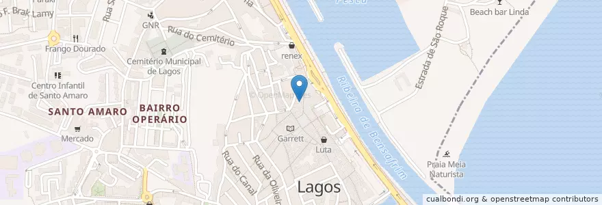 Mapa de ubicacion de Santander Totta en 葡萄牙, Algarve, Algarve, Faro, Lagos, São Gonçalo De Lagos.