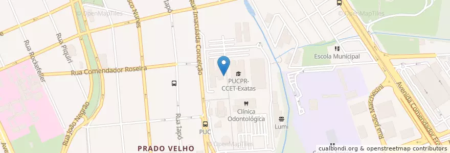 Mapa de ubicacion de Estacionamento de Bicicleta en 브라질, 남부지방, 파라나, Região Geográfica Intermediária De Curitiba, Região Metropolitana De Curitiba, Microrregião De Curitiba, 쿠리치바.