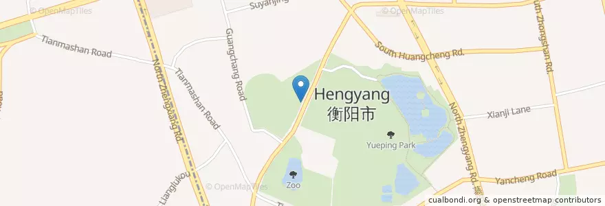 Mapa de ubicacion de 天马山 en 中国, 湖南省, 衡阳市, 雁峰区, 天马山.