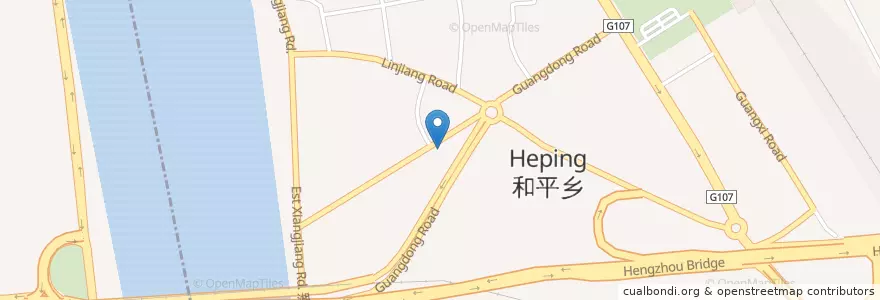 Mapa de ubicacion de 广东路街道 en Китай, Хунань, 衡阳市 / Hengyang, 珠晖区, 广东路街道.