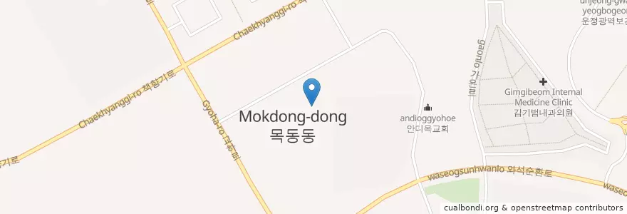 Mapa de ubicacion de 운정2동 en Korea Selatan, Gyeonggi, 파주시, 운정2동.