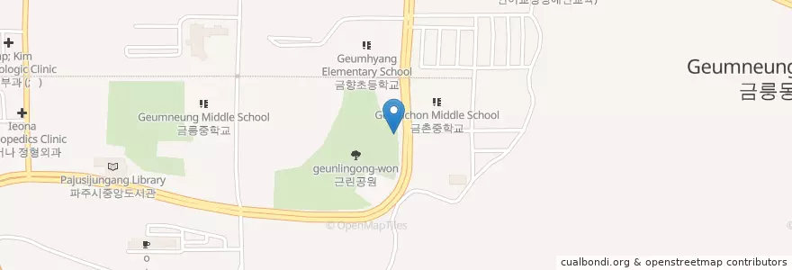 Mapa de ubicacion de 금촌2동 en 대한민국, 경기도, 파주시, 금촌2동.