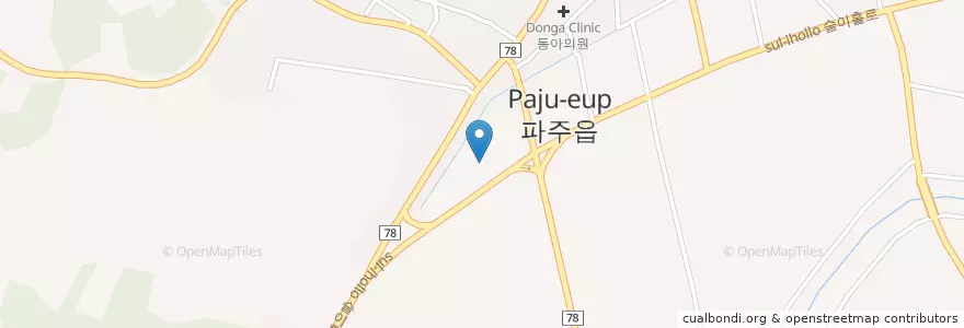 Mapa de ubicacion de 파주읍 en 韩国/南韓, 京畿道, 坡州市, 파주읍.