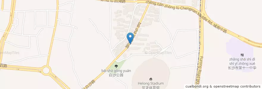 Mapa de ubicacion de 城南路街道 en 중국, 후난성, 长沙市 / Changsha, 城南路街道.