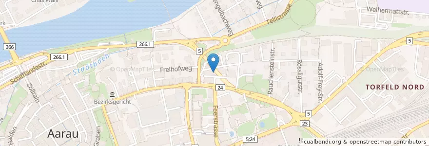 Mapa de ubicacion de Freier Film en İsviçre, Aargau, Bezirk Aarau, Aarau.