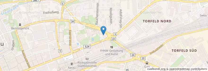 Mapa de ubicacion de Mensa Kantonsschule en Switzerland, Aargau, Bezirk Aarau, Aarau.