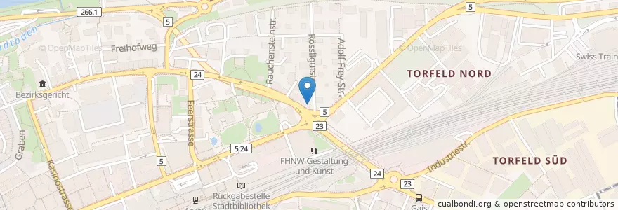 Mapa de ubicacion de Telepizza en Suíça, Aargau, Bezirk Aarau, Aarau.
