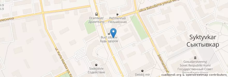 Mapa de ubicacion de Сбербанк en Rússia, Северо-Западный Федеральный Округ, Республика Коми, Городской Округ Сыктывкар.