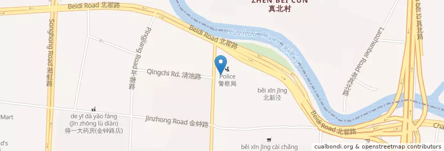 Mapa de ubicacion de 北新泾派出所 en 中国, 上海市, 长宁区.