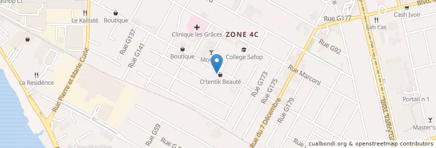 Mapa de ubicacion de Parker Place en Fildişi Sahili, Abican, Marcory.