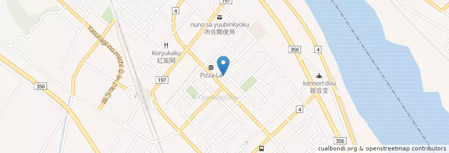 Mapa de ubicacion de 京葉銀行 en 日本, 千葉県, 我孫子市.