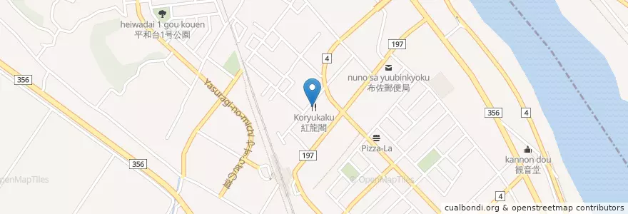 Mapa de ubicacion de Koryukaku en Japan, Chiba Prefecture, Abiko.