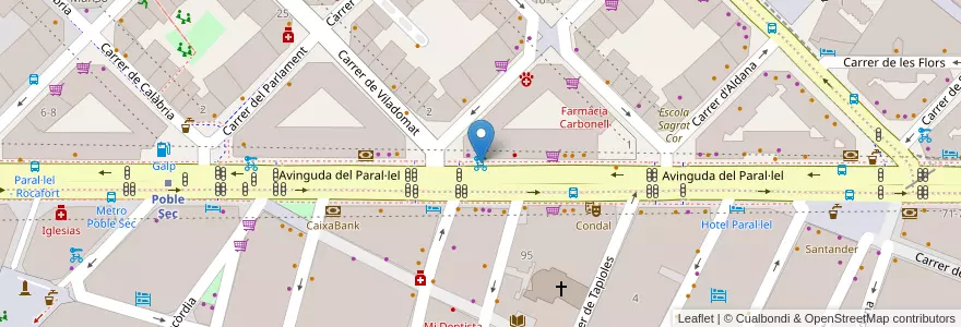 Mapa de ubicacion de 86 - Paral·lel en スペイン, カタルーニャ州, Barcelona, バルサルネス, Barcelona.