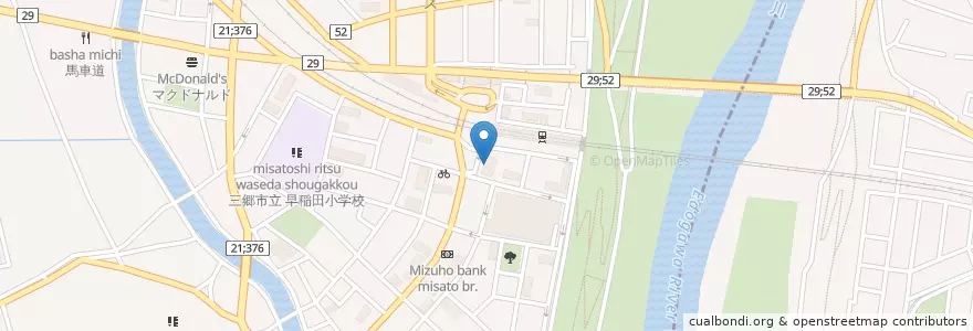 Mapa de ubicacion de なか卯 en Japon, Préfecture De Saitama, 三郷市.