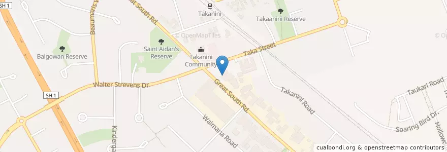 Mapa de ubicacion de Z Takanini en New Zealand / Aotearoa, Auckland, Papakura.