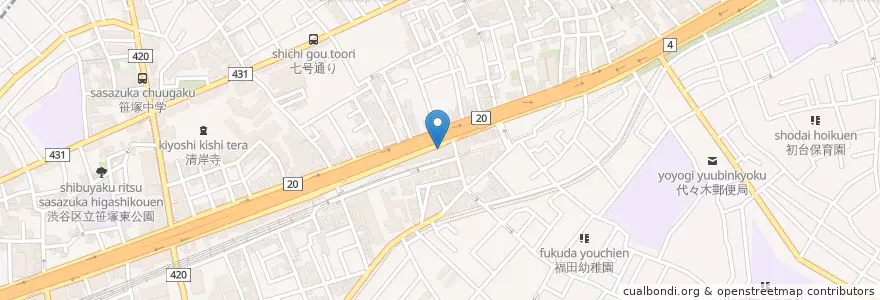 Mapa de ubicacion de マクドナルド en ژاپن, 東京都, 渋谷区.