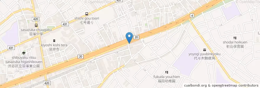 Mapa de ubicacion de 八千代銀行 en 일본, 도쿄도, 시부야구.