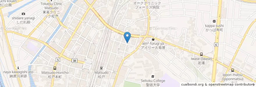 Mapa de ubicacion de バロック en Japonya, 千葉県, 松戸市.