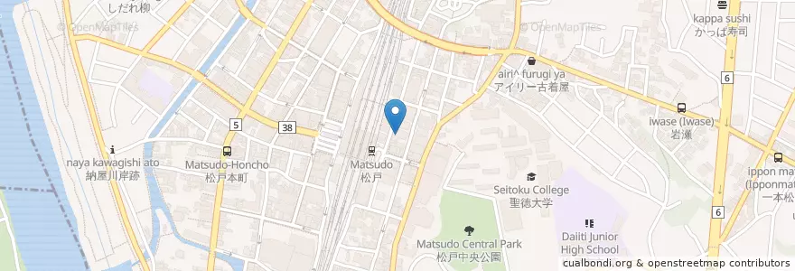 Mapa de ubicacion de 歌うんだ村 en Japan, 千葉県, 松戸市.