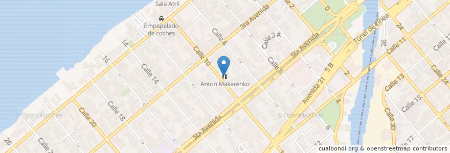 Mapa de ubicacion de Anton Makarenko en Cuba, La Habana.