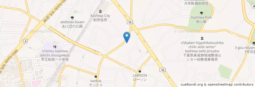 Mapa de ubicacion de サイゼリヤ en 日本, 千葉県, 柏市.