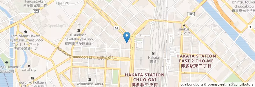 Mapa de ubicacion de スターバックス en Япония, Фукуока, 福岡市, 博多区.