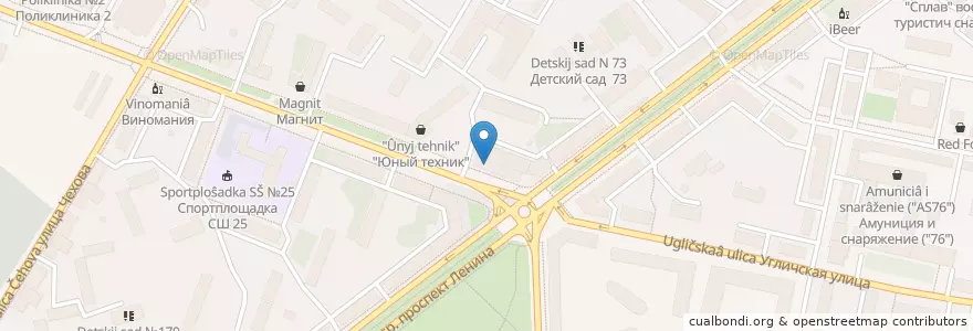 Mapa de ubicacion de Углич en Rusland, Centraal Federaal District, Oblast Jaroslavl, Ярославский Район, Городской Округ Ярославль.
