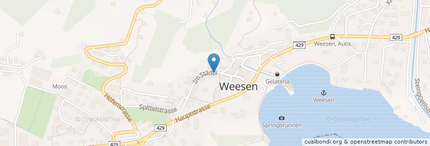 Mapa de ubicacion de Restaurant Post en Schweiz/Suisse/Svizzera/Svizra, Sankt Gallen, Wahlkreis See-Gaster, Weesen.