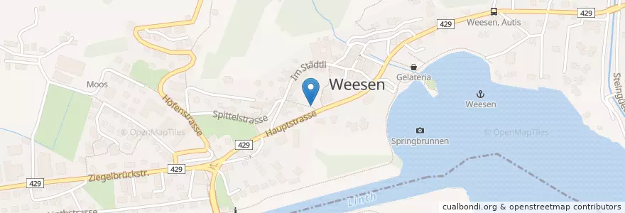 Mapa de ubicacion de WC Gemeindehaus en Zwitserland, Sankt Gallen, Wahlkreis See-Gaster, Weesen.