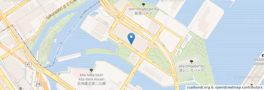 Mapa de ubicacion de ケンタッキーフライドチキン en ژاپن, 神奈川県, 横浜市, 中区.