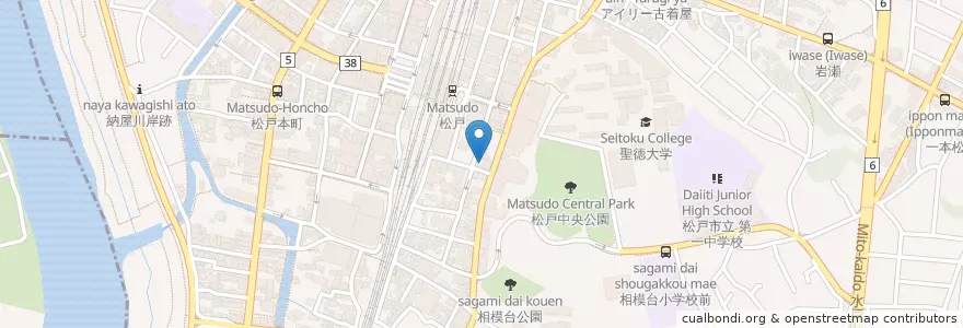 Mapa de ubicacion de まつど眼科 en Giappone, Prefettura Di Chiba, 松戸市.