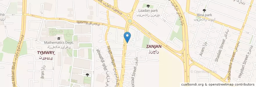 Mapa de ubicacion de داروخانه دکتر نائینی en Иран, Тегеран, شهرستان تهران, Тегеран, بخش مرکزی شهرستان تهران.