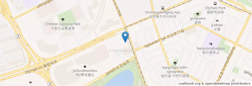 Mapa de ubicacion de 松坡保健所 en 大韓民国, ソウル, 松坡区.