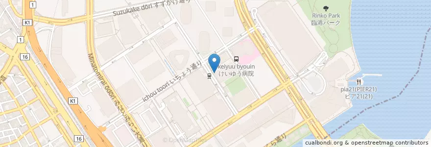 Mapa de ubicacion de 横浜銀行 en Japonya, 神奈川県, 横浜市, 西区.