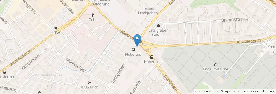 Mapa de ubicacion de Cafe Letzistübli en Switzerland, Zurich, District Zurich, Zurich.