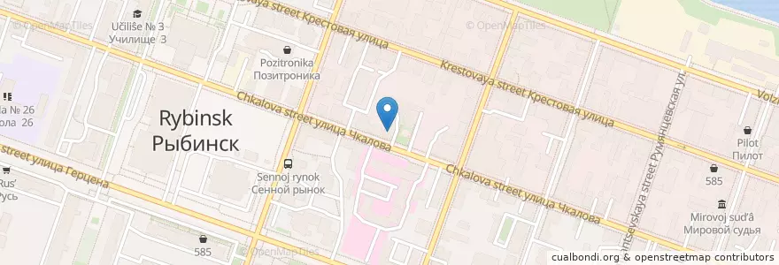 Mapa de ubicacion de Турагенство "Седьмое небо" en Russland, Föderationskreis Zentralrussland, Oblast Jaroslawl, Рыбинский Район, Городской Округ Рыбинск.