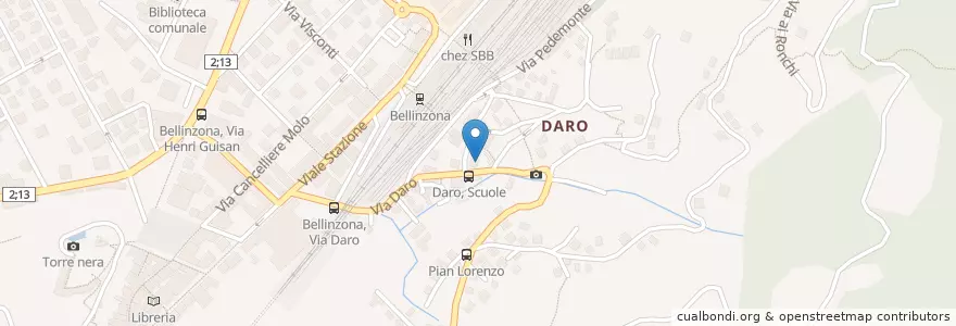 Mapa de ubicacion de Scuola elementare Daro en Schweiz/Suisse/Svizzera/Svizra, Ticino, Distretto Di Bellinzona, Circolo Di Bellinzona, Bellinzona.