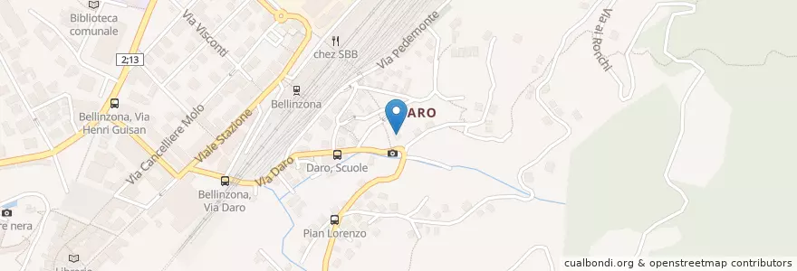 Mapa de ubicacion de Scuola Infanzia Daro en 스위스, Ticino, Distretto Di Bellinzona, Circolo Di Bellinzona, Bellinzona.