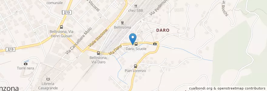 Mapa de ubicacion de Penalty Bar en スイス, ティチーノ州, Distretto Di Bellinzona, Circolo Di Bellinzona, Bellinzona.