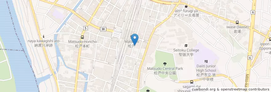 Mapa de ubicacion de 白木屋 en Japan, 千葉県, 松戸市.