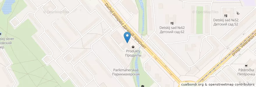 Mapa de ubicacion de The Templet Bar en Russland, Föderationskreis Nordwest, Oblast Leningrad, Sankt Petersburg, Кировский Район, Округ Дачное.